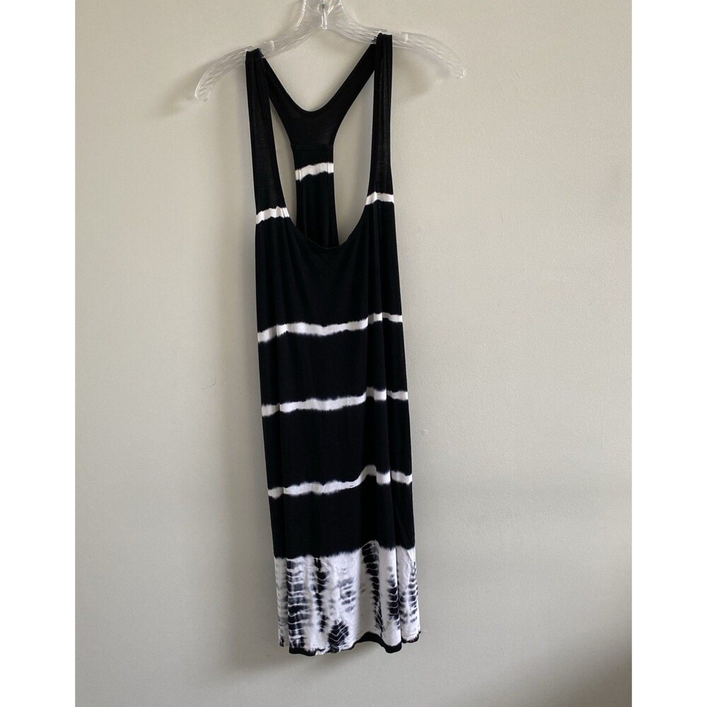 LUCKY BRAND Swimwear Black & White Dress Tie Dye Coverup Size Large Boho Beach - Picture 6 of 6